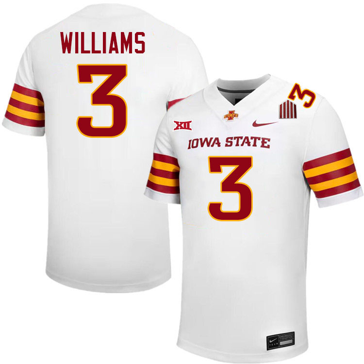 Jontez Williams Jersey,Iowa State Cyclones #3 Jontez Williams College Jersey Youth-White